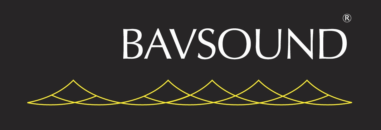 Bavsound logo on a gray background 