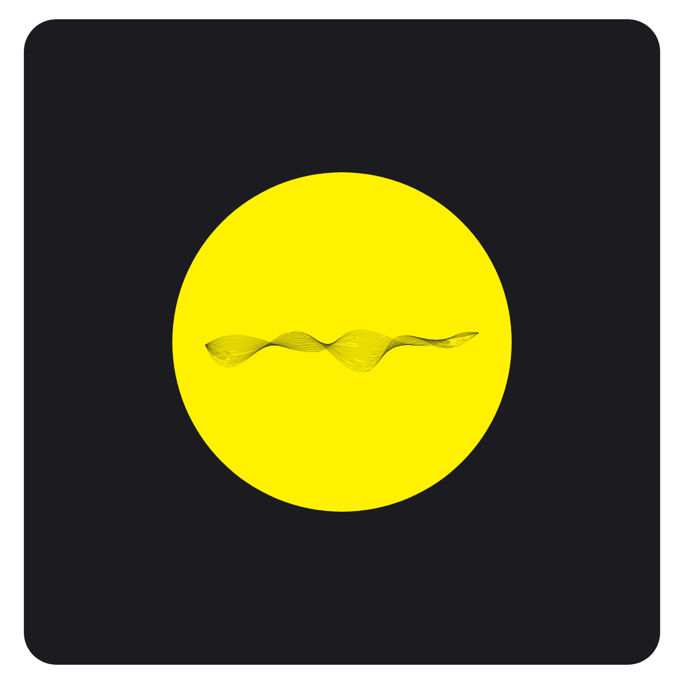 A yellow icon on black background illustrating low audio interference when using sound deadening.  